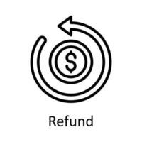 Refund vector    outline Icon Design illustration. Taxes Symbol on White background EPS 10 File