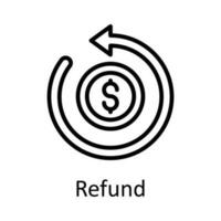 Refund vector    outline Icon Design illustration. Taxes Symbol on White background EPS 10 File