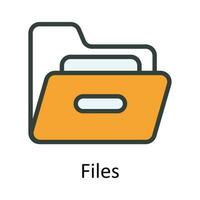 Files vector Fill outline Icon Design illustration. Time Management Symbol on White background EPS 10 File