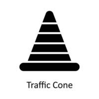 Traffic Cone  vector   Solid Icon Design illustration. Work in progress Symbol on White background EPS 10 File