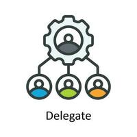 Delegate vector Fill outline Icon Design illustration. Time Management Symbol on White background EPS 10 File
