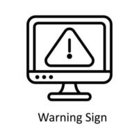 Warning Sign  vector   outline Icon Design illustration. Work in progress Symbol on White background EPS 10 File