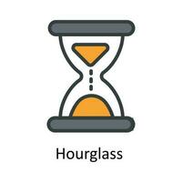 Hourglass  vector  Fill outline Icon Design illustration. Work in progress Symbol on White background EPS 10 File