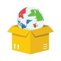 Global logistics  vector Flat Icon Design illustration. Shopping and E commerce Symbol on White background EPS 10 File