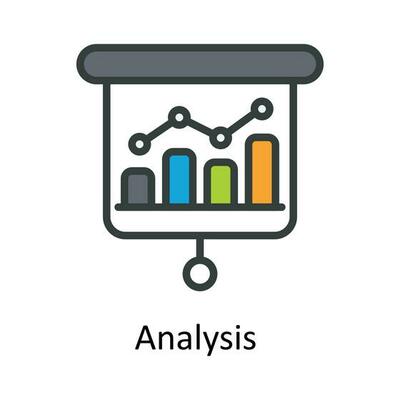 Analysis  vector Fill outline Icon Design illustration. Time Management Symbol on White background EPS 10 File