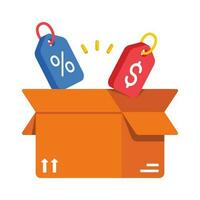 Package  vector Flat Icon Design illustration. Shopping and E commerce Symbol on White background EPS 10 File