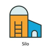 Silo vector  Fill  outline Icon Design illustration. Agriculture  Symbol on White background EPS 10 File