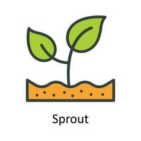 Sprout vector  Fill  outline Icon Design illustration. Agriculture  Symbol on White background EPS 10 File