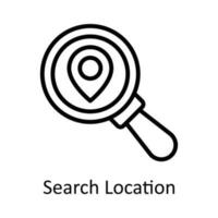 buscar ubicación vector contorno icono diseño ilustración. ubicación y mapa símbolo en blanco antecedentes eps 10 archivo
