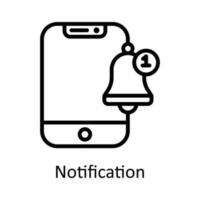 Notification  vector  outline Icon Design illustration. Time Management Symbol on White background EPS 10 File