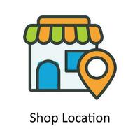 Shop Location vector  Fill  outline Icon Design illustration. Location and Map Symbol on White background EPS 10 File