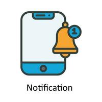 Notification  vector Fill outline Icon Design illustration. Time Management Symbol on White background EPS 10 File