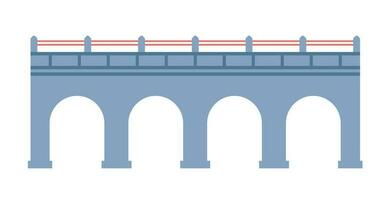 Bridge with arches, city architecture and building vector
