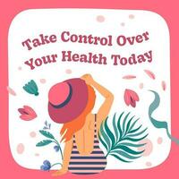 Take control over your health today, ads banner vector