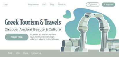 Greek tourism and travels discover ancient culture vector