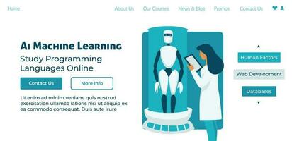 AI machine learning, study programming languages vector