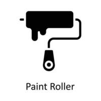 Paint Roller  vector   Solid Icon Design illustration. Work in progress Symbol on White background EPS 10 File