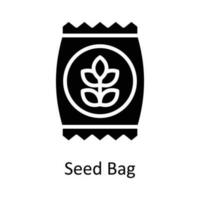Seed Bag  vector    Solid Icon Design illustration. Agriculture  Symbol on White background EPS 10 File