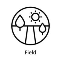 Field  vector    outline Icon Design illustration. Agriculture  Symbol on White background EPS 10 File