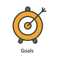 Goals  vector Fill outline Icon Design illustration. Time Management Symbol on White background EPS 10 File