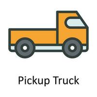 Pickup Truck vector  Fill  outline Icon Design illustration. Agriculture  Symbol on White background EPS 10 File