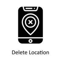 Delete Location vector    solid Icon Design illustration. Location and Map Symbol on White background EPS 10 File