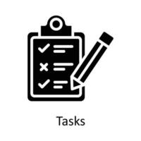 Tasks vector  Solid Icon Design illustration. Time Management Symbol on White background EPS 10 File