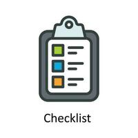 Checklist  vector  Fill outline Icon Design illustration. Work in progress Symbol on White background EPS 10 File