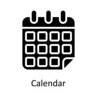 calendario vector sólido icono diseño ilustración. hora administración símbolo en blanco antecedentes eps 10 archivo