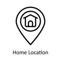 Home Location vector    outline Icon Design illustration. Location and Map Symbol on White background EPS 10 File