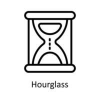 Hourglass  vector  outline Icon Design illustration. Time Management Symbol on White background EPS 10 File