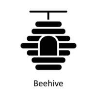 Beehive vector    Solid Icon Design illustration. Agriculture  Symbol on White background EPS 10 File