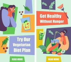 Get healthy without hunger, vegetarian diet plan vector