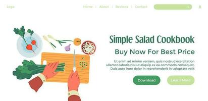 Simple salad cookbook, buy now best price web vector