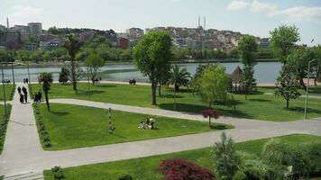 Turkey istanbul 12 may 2023. family spending quality time in a public park video