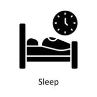 dormir vector sólido icono diseño ilustración. hora administración símbolo en blanco antecedentes eps 10 archivo