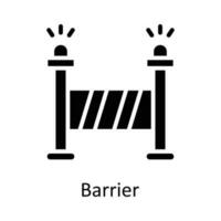 barrera vector sólido icono diseño ilustración. trabajo en Progreso símbolo en blanco antecedentes eps 10 archivo