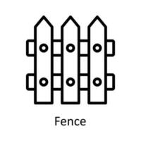 Fence vector    outline Icon Design illustration. Agriculture  Symbol on White background EPS 10 File