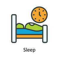 Sleep vector Fill outline Icon Design illustration. Time Management Symbol on White background EPS 10 File