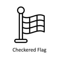 Checkered Flag  vector    outline Icon Design illustration. Location and Map Symbol on White background EPS 10 File
