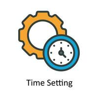 Time Setting vector  Fill outline Icon Design illustration. Work in progress Symbol on White background EPS 10 File