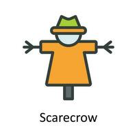 Scarecrow vector  Fill  outline Icon Design illustration. Agriculture  Symbol on White background EPS 10 File