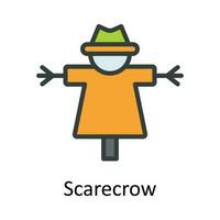 Scarecrow vector  Fill  outline Icon Design illustration. Agriculture  Symbol on White background EPS 10 File