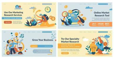 Web banner set for marketing research service vector