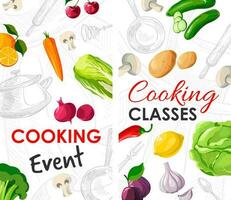 Cooking classes and lessons, online website page vector