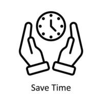 Save Time vector  outline Icon Design illustration. Time Management Symbol on White background EPS 10 File