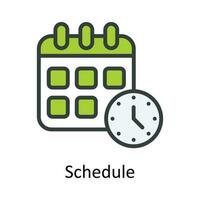 Schedule vector Fill outline Icon Design illustration. Time Management Symbol on White background EPS 10 File