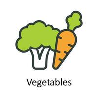 Vegetables vector  Fill  outline Icon Design illustration. Agriculture  Symbol on White background EPS 10 File