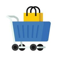 Shopping cart  vector Flat Icon Design illustration. Shopping and E commerce Symbol on White background EPS 10 File