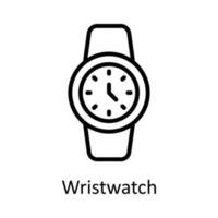 reloj de pulsera vector contorno icono diseño ilustración. hora administración símbolo en blanco antecedentes eps 10 archivo